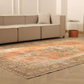 Vintage Isparta Turkish Area Rug 6x10 ft — Beige & Brown Floral (No. 40312)