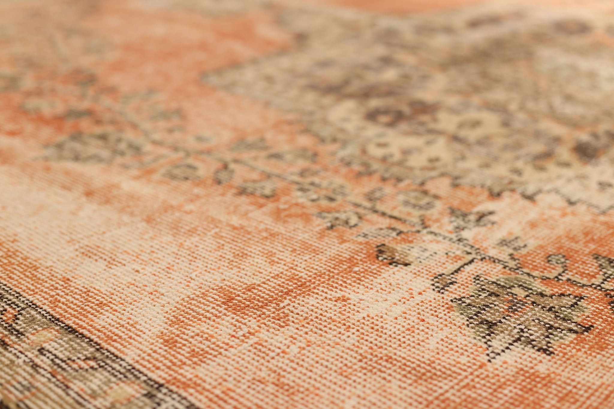 Vintage Isparta Turkish Area Rug 6x10 ft — Beige & Brown Floral (No. 40312)