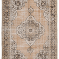 Vintage Isparta Turkish Area Rug 6x9 ft — Orange Floral