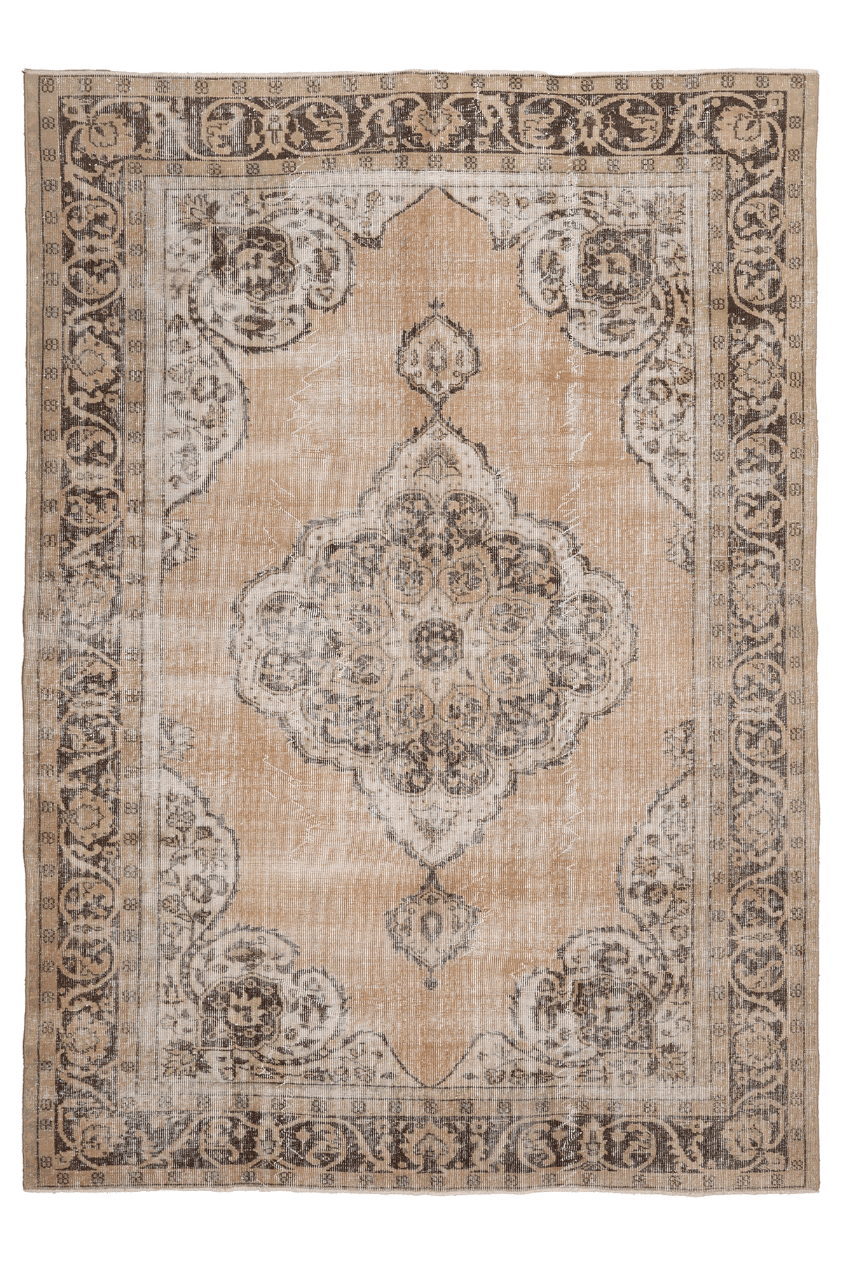 Vintage Isparta Turkish Area Rug 6x9 ft — Orange Floral