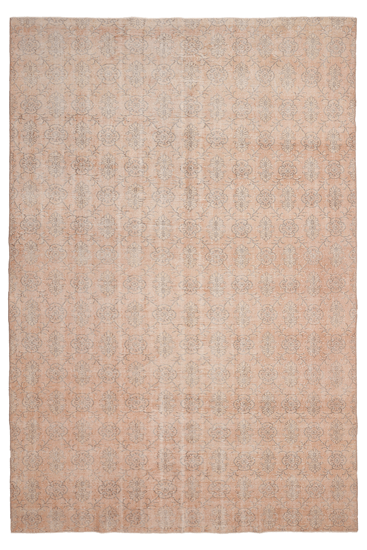 Vintage Isparta Turkish Area Rug 7x10 ft — Green Floral