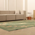 Vintage Isparta Turkish Area Rug 6x9 ft — Blue & Beige Floral (No. 40319)