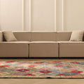 Vintage Isparta Turkish Area Rug 6x9 ft — Red & Orange Geometric