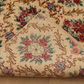 Vintage Isparta Turkish Area Rug 6x9 ft — Beige & Red Floral