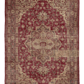 Vintage Isparta Turkish Area Rug 6x10 ft — Red & Beige maximalist