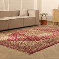 Vintage Isparta Turkish Area Rug 6x10 ft — Red & Beige maximalist