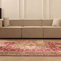Vintage Isparta Turkish Area Rug 6x10 ft — Red & Beige maximalist