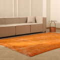 Vintage Isparta Turkish Area Rug 6x9 ft — Orange Overdyed