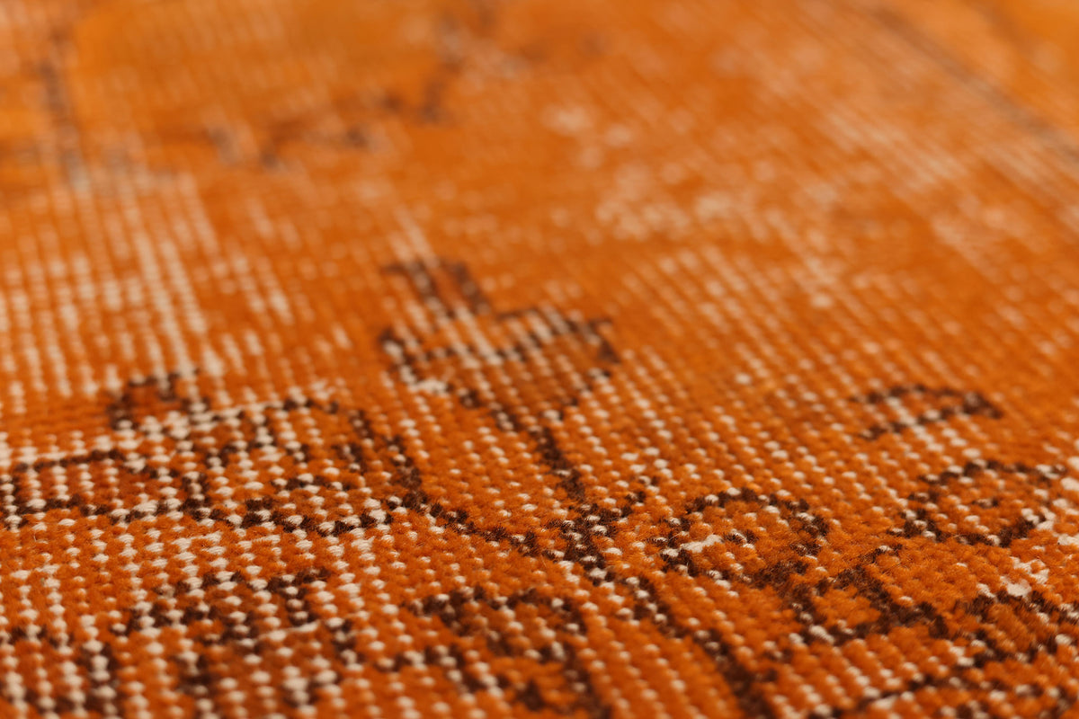 Vintage Isparta Turkish Area Rug 6x9 ft — Orange Overdyed