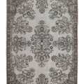 Vintage Isparta Turkish Area Rug 6x9 ft — Beige & Brown Floral (No. 40337)