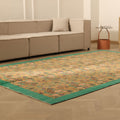 Vintage Isparta Turkish Area Rug 6x10 ft — Green & Brown Floral