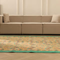 Vintage Isparta Turkish Area Rug 6x10 ft — Green & Brown Floral