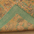 Vintage Isparta Turkish Area Rug 6x10 ft — Green & Brown Floral