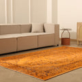 Vintage Manisa Turkish Area Rug 5x9 ft — Orange Overdyed