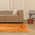 Vintage Manisa Turkish Area Rug 5x9 ft — Orange Overdyed