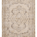 Vintage Manisa Turkish Area Rug 5x8 ft — Beige & Brown Floral (No. 40343)