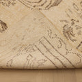 Vintage Manisa Turkish Area Rug 5x8 ft — Beige & Brown Floral (No. 40343)