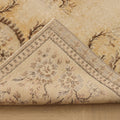 Vintage Isparta Turkish Area Rug 4x8 ft — Beige & Brown Floral (No. 40345)