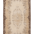 Vintage Isparta Turkish Area Rug 4x8 ft — Beige Floral (No. 40350)