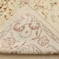 Vintage Manisa Turkish Area Rug 5x9 ft — White & Beige Floral