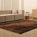 Vintage Manisa Turkish Area Rug 6x9 ft — Brown & Black Overdyed