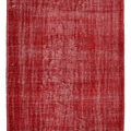 Vintage Manisa Turkish Area Rug 5x8 ft — Red Overdyed (No. 40355)