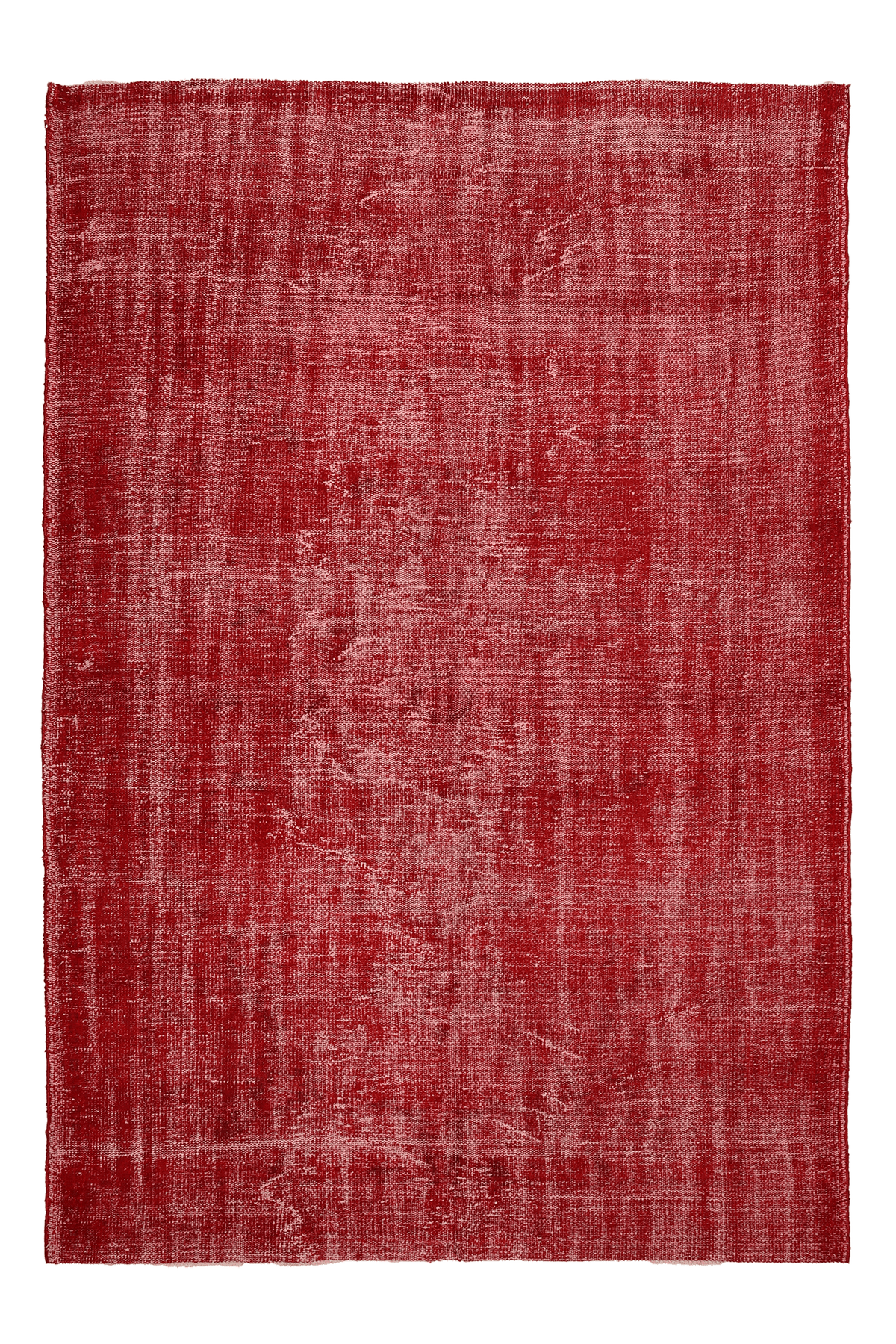 Vintage Manisa Turkish Area Rug 5x8 ft — Red Overdyed (No. 40355)