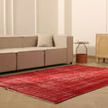Vintage Manisa Turkish Area Rug 5x8 ft — Red Overdyed (No. 40355)