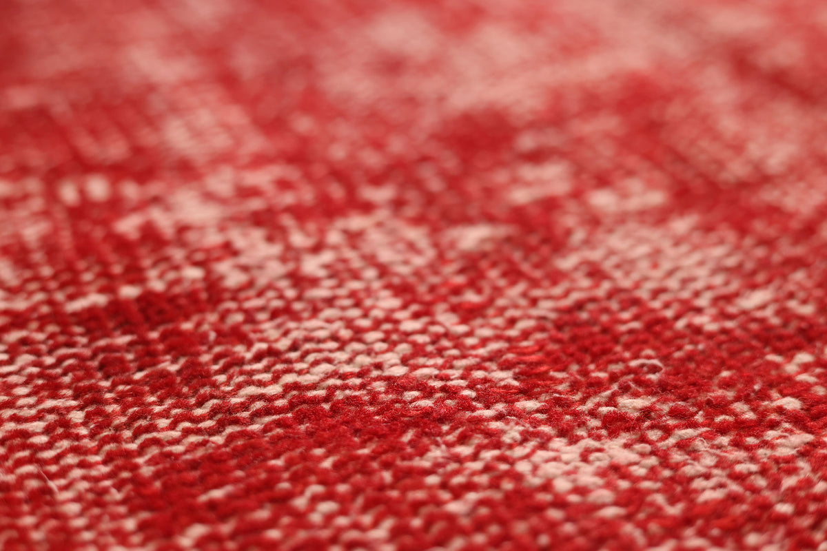 Vintage Manisa Turkish Area Rug 5x8 ft — Red Overdyed (No. 40355)