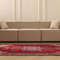 Vintage Isparta Turkish Area Rug 4x8 ft — Red & Beige Floral