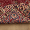Vintage Isparta Turkish Area Rug 4x8 ft — Red & Beige Floral