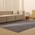 Vintage Manisa Turkish Area Rug 5x9 ft — Blue & Brown Overdyed