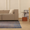 Vintage Manisa Turkish Area Rug 5x9 ft — Blue & Brown Overdyed