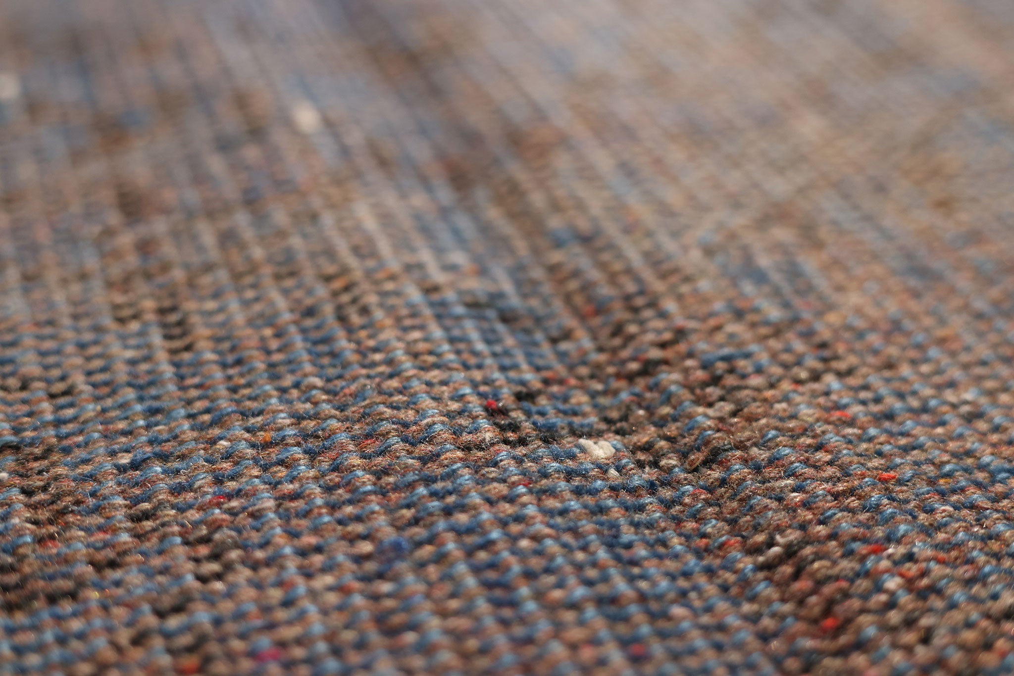 Vintage Manisa Turkish Area Rug 5x9 ft — Blue & Brown Overdyed