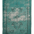 Vintage Manisa Turkish Area Rug 5x7 ft — Green & Gray Overdyed