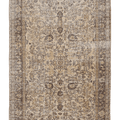 Vintage Isparta Turkish Area Rug 5x8 ft — Beige & Brown Floral (No. 40360)