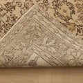 Vintage Isparta Turkish Area Rug 5x8 ft — Beige & Brown Floral (No. 40360)