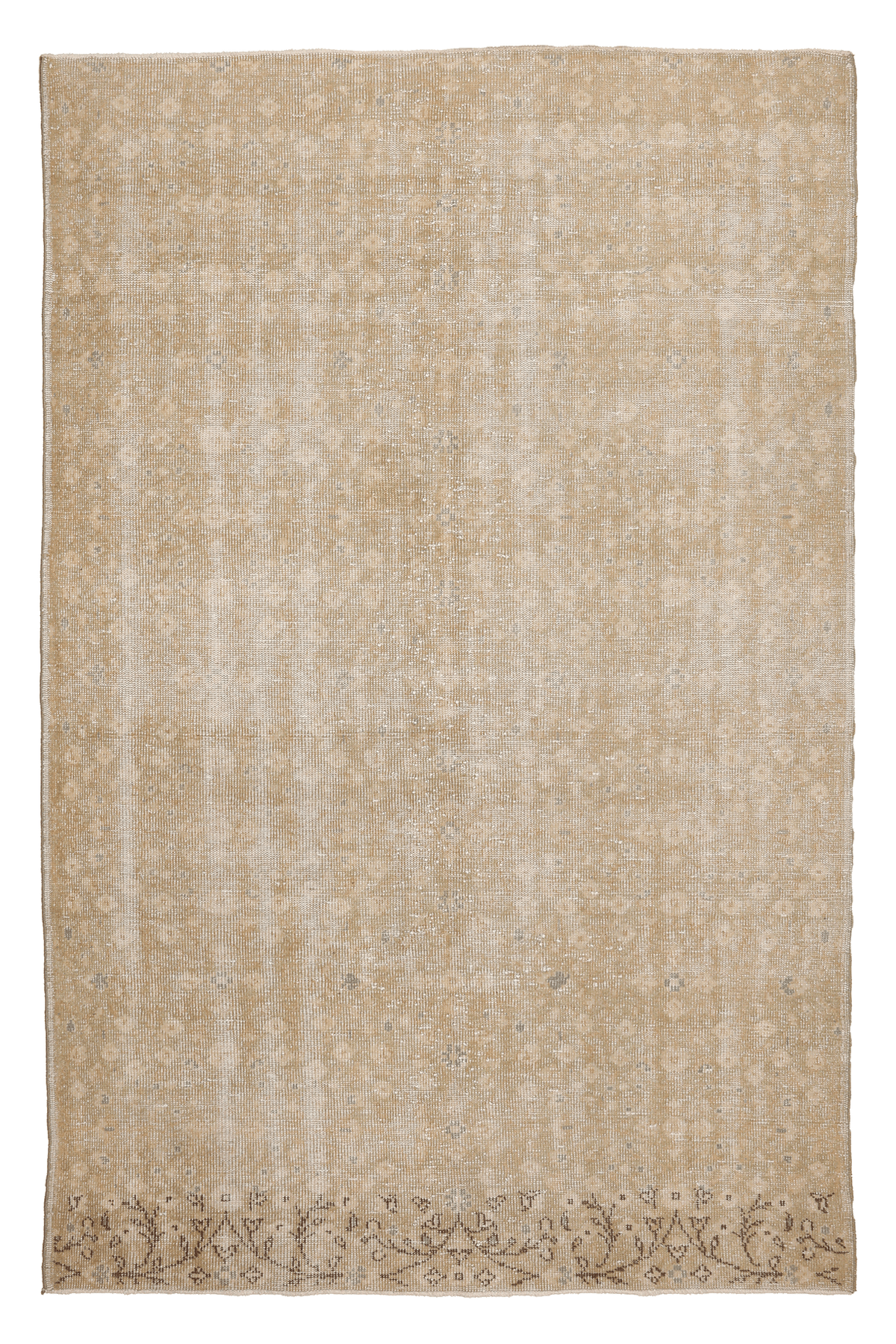 Vintage Manisa Turkish Area Rug 5x9 ft — Beige Distressed
