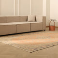 Vintage Manisa Turkish Area Rug 6x9 ft — Orange & Beige Floral
