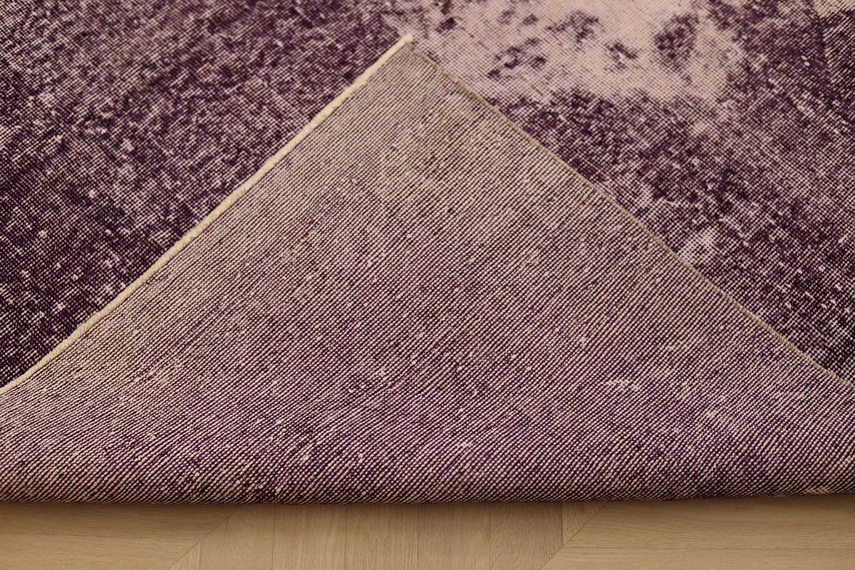 Vintage Isparta Turkish Area Rug 6x9 ft — Gray & Pink Overdyed