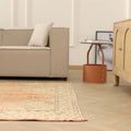 Vintage Manisa Turkish Area Rug 5x9 ft — Red & Beige Floral