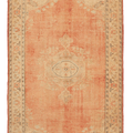 Vintage Manisa Turkish Area Rug 5x9 ft — Red & Beige Floral
