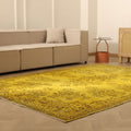 Vintage Isparta Turkish Area Rug 7x10 ft — Yellow & Brown Overdyed