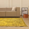 Vintage Isparta Turkish Area Rug 7x10 ft — Yellow & Brown Overdyed