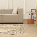 Vintage Isparta Turkish Area Rug 5x9 ft — Beige Floral (No. 40381)