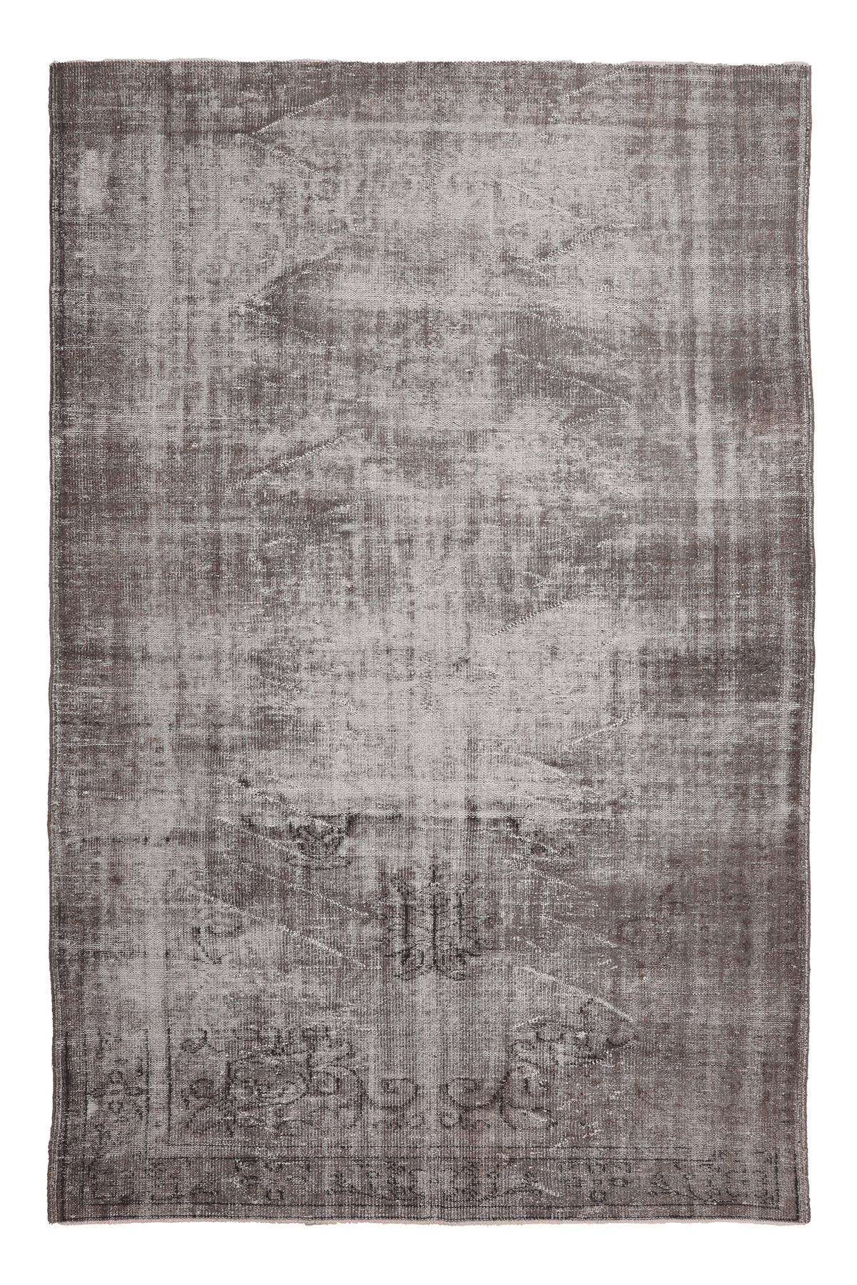 Vintage Manisa Turkish Area Rug 6x9 ft — Gray Overdyed