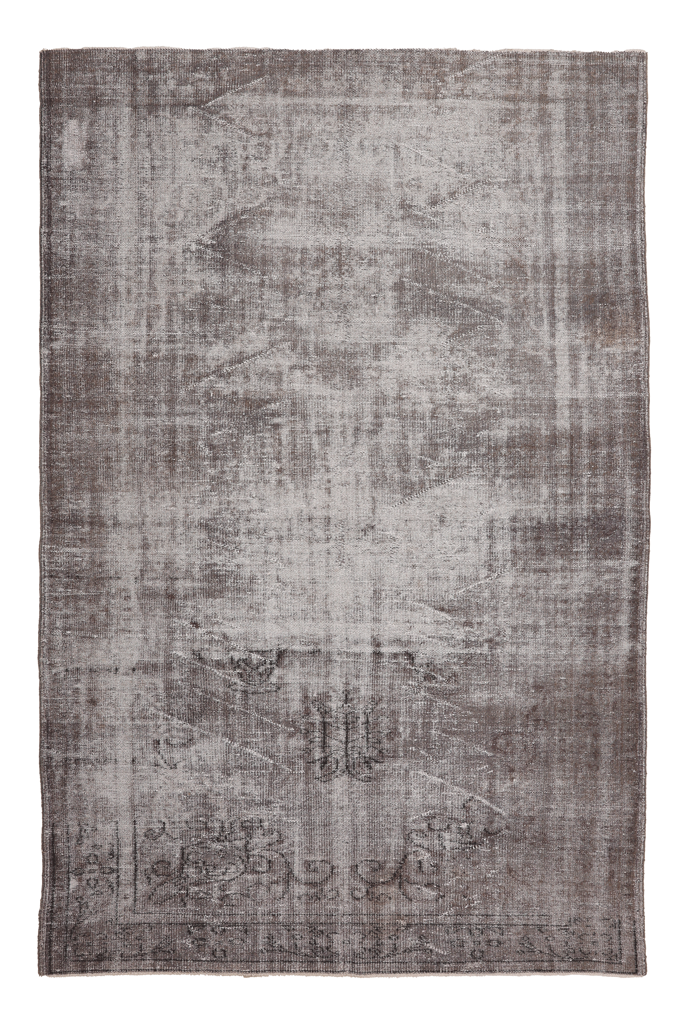 Vintage Manisa Turkish Area Rug 6x9 ft — Gray Overdyed