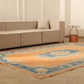 Vintage Isparta Turkish Area Rug 6x10 ft — Orange & Blue Floral (No. 40386)