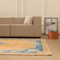 Vintage Isparta Turkish Area Rug 6x10 ft — Orange & Blue Floral (No. 40386)