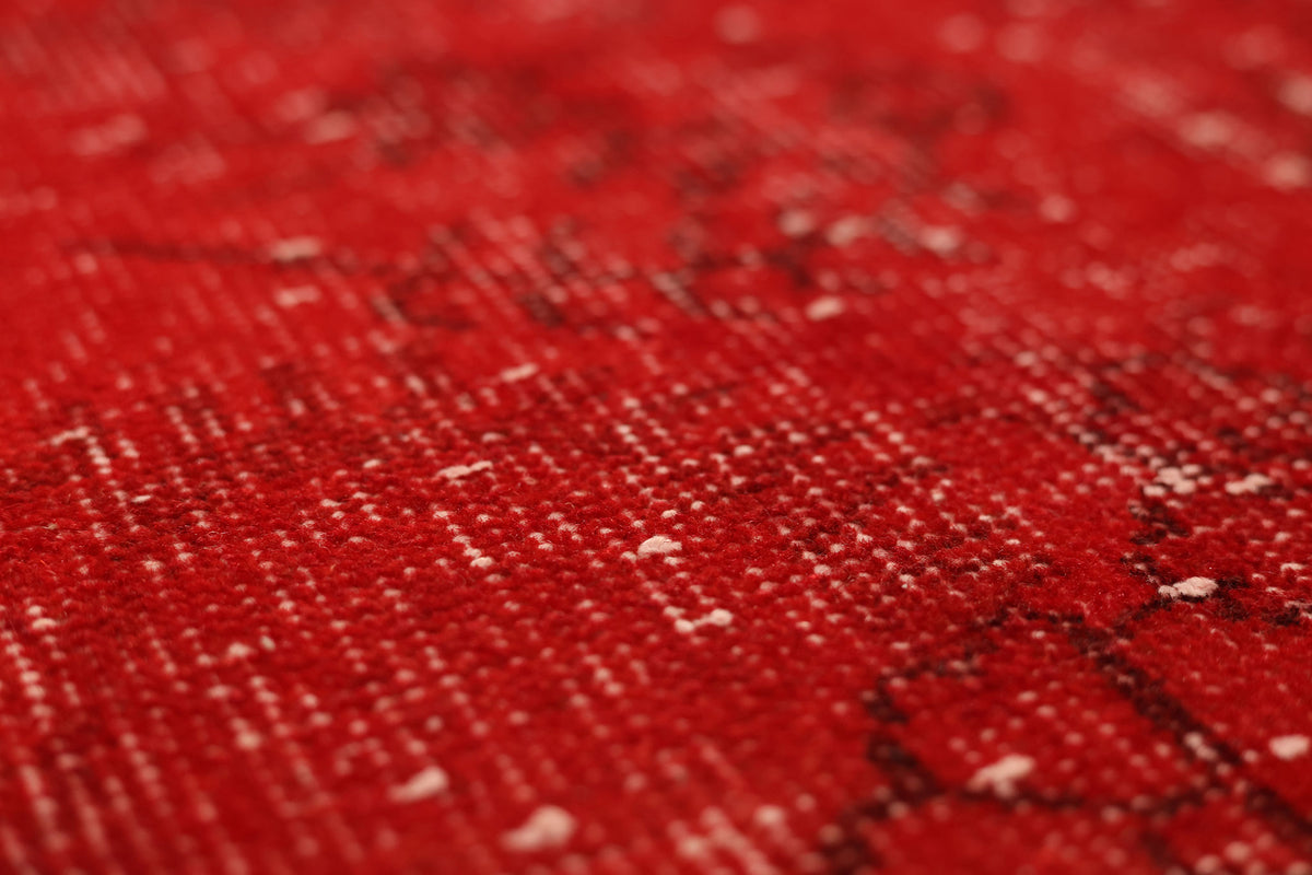 Vintage Isparta Turkish Area Rug 6x10 ft — Red Overdyed